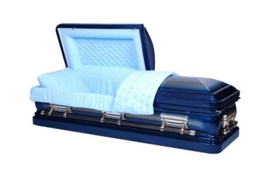 18 Gauge Ketebalan Emas Ringan Sikat Safir Biru Metal Coffin Urn Bentuk MC10